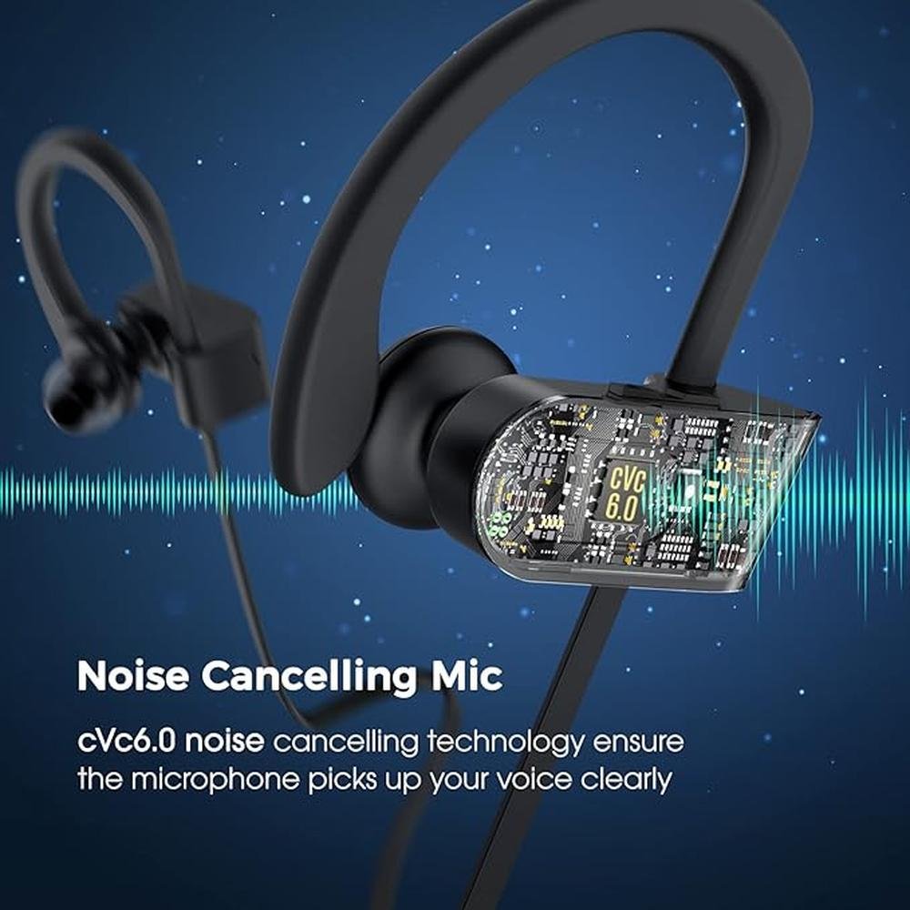 Bluetooth Headphones: Deep Bass Wireless Running Headphones – Close-up Detail
