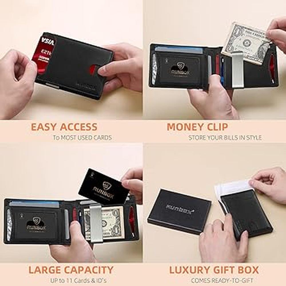 Runbox Wallet: Runbox Slim Leather Money Clip – Side View