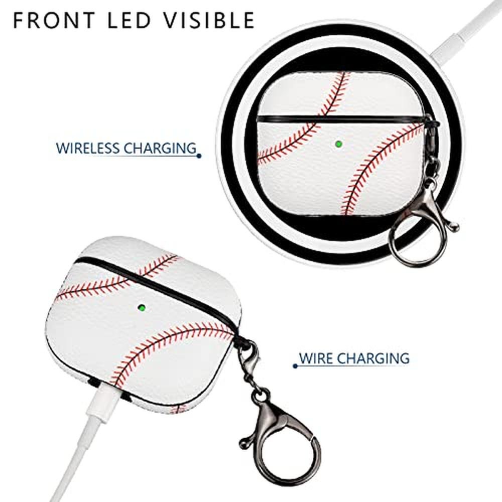 Case AirPods 3: Premium Full Protective Durable Baseball – Side View
