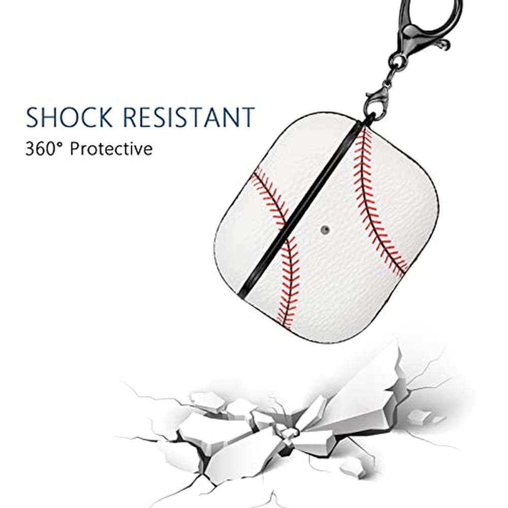 Case AirPods 3: Premium Full Protective Durable Baseball – Close-up Detail