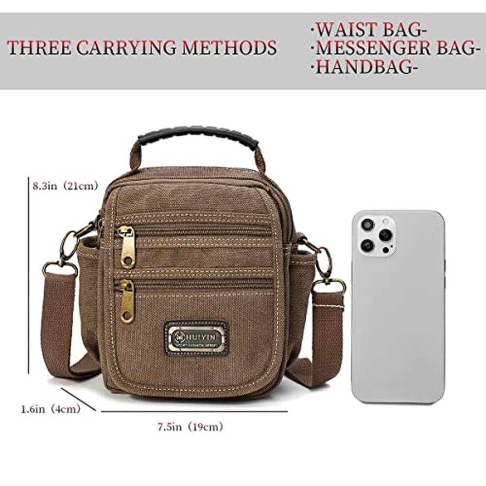 Bag Man: Small Canvas Crossbody Phone Purse Bag – Side View