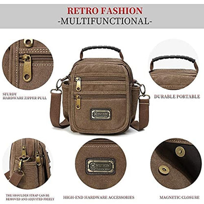 Bag Man: Small Canvas Crossbody Phone Purse Bag – In Use