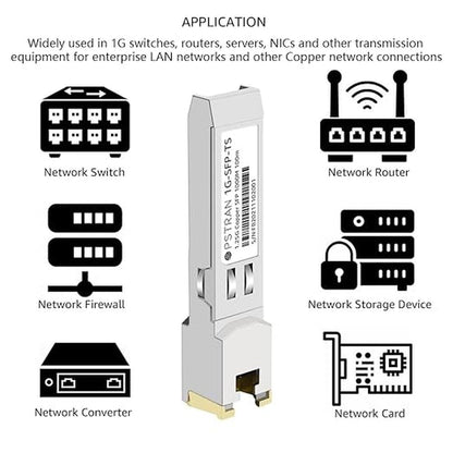 1000BASE-T SFP RJ45 Copper Transceiver Module Compatible – Side View