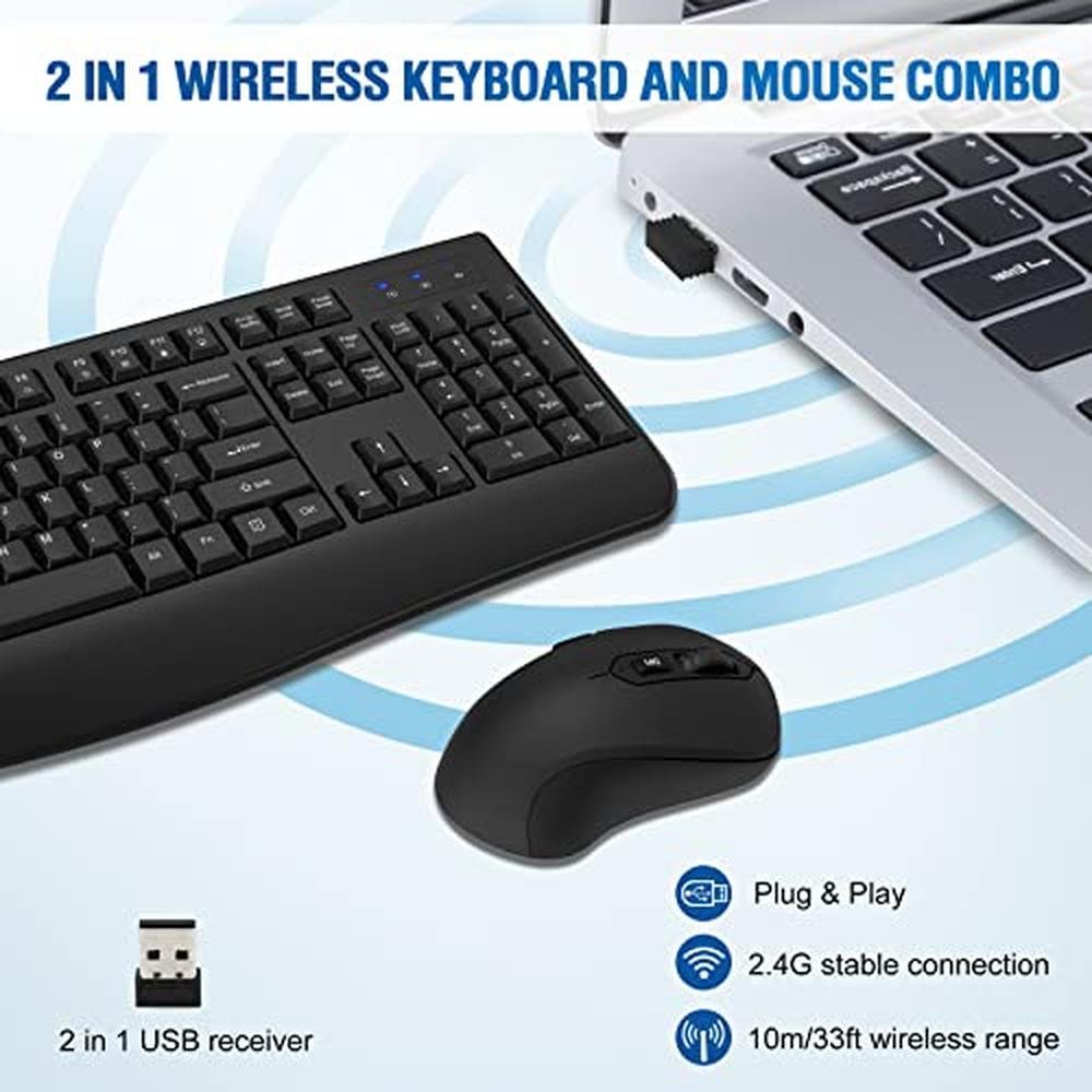 Wireless Keyboard Mouse Combo – Side View