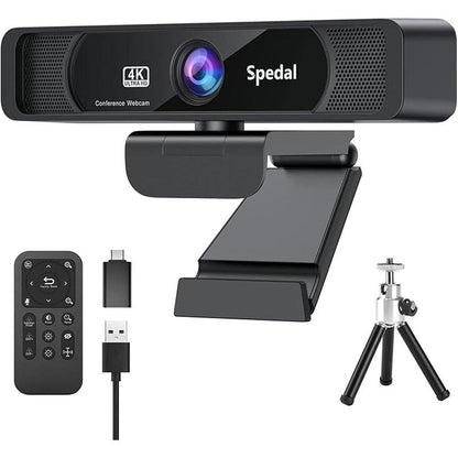 Webcam Spedal: Spedal 4K UHD Webcam with AI Noise Reduction – Front View