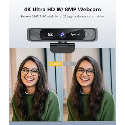 Webcam Spedal: Spedal 4K UHD Webcam with AI Noise Reduction – Side View