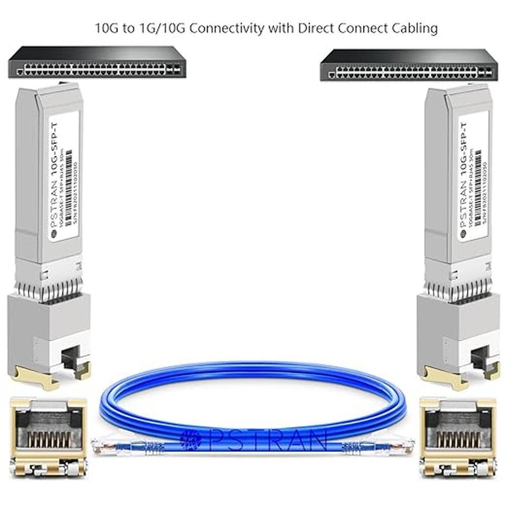 10GBASE-T SFP+ RJ45 Copper Transceiver Module Compatible – Close-up Detail