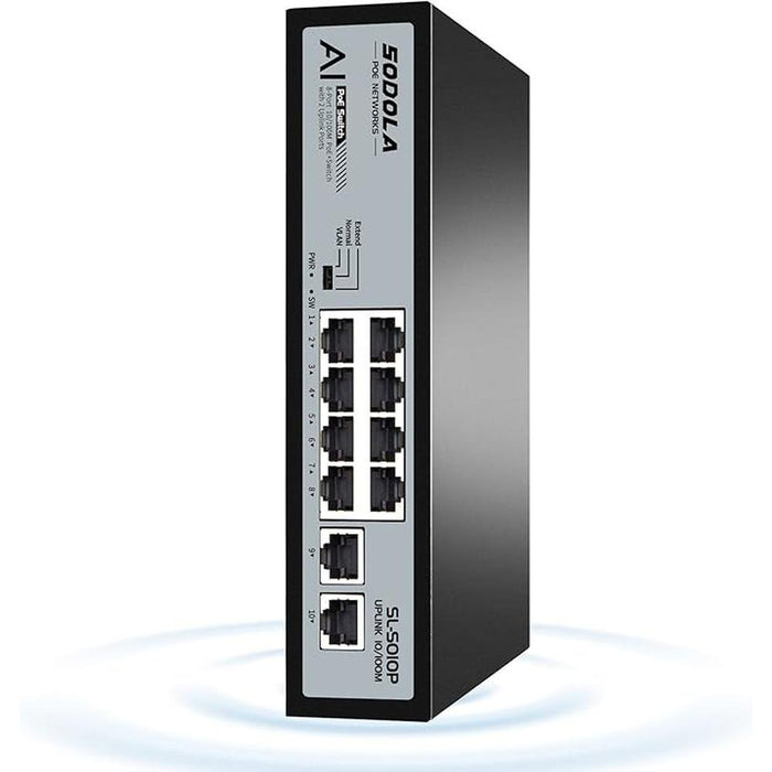 8 Port PoE Switch 100Mbps/8 PoE+ Port – Front View