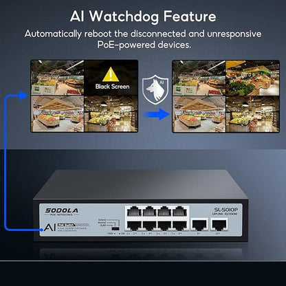 8 Port PoE Switch 100Mbps/8 PoE+ Port – Packaging