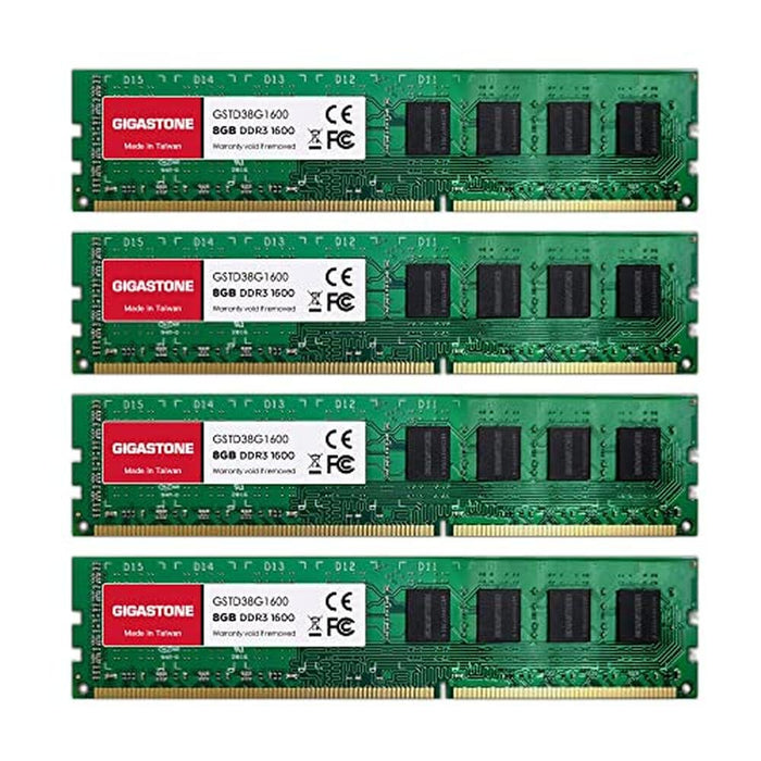 DDR3 PC3-12800: GIGASTONE 32GB Kit 4x8GB DDR3L 1600MHz – Front View