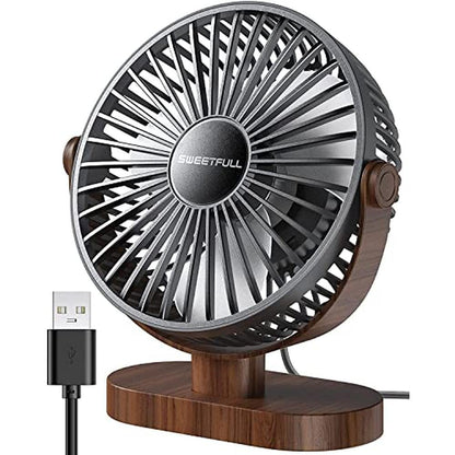 Sweetfull Fan: Sweetfull 6.5 Inch USB Small Desk Fan 3 – Front View