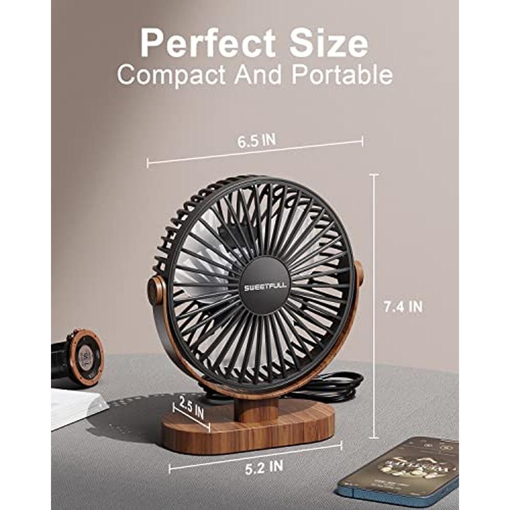 Sweetfull Fan: Sweetfull 6.5 Inch USB Small Desk Fan 3 – Close-up Detail