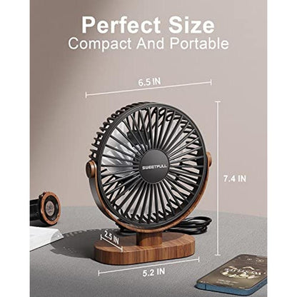 Sweetfull Fan: Sweetfull 6.5 Inch USB Small Desk Fan 3 – Close-up Detail