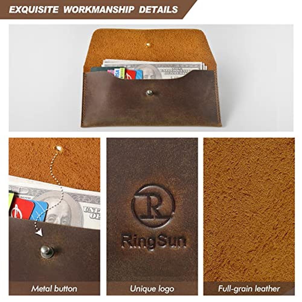 Ringsun Leather Money Cash Envelopes Wallet for Men – Packaging