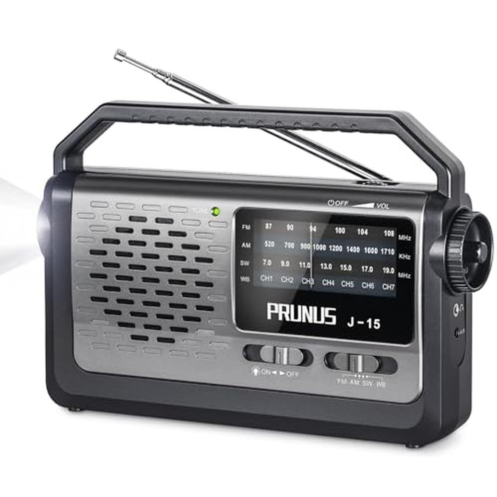 Radio Prunus: PRUNUS NOAA Weather AM FM Portable Radio – Front View