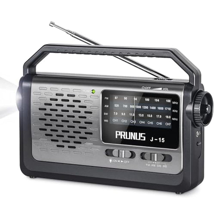 Radio Prunus: PRUNUS NOAA Weather AM FM Portable Radio – Front View
