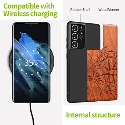Wood Case: Carveit Galaxy S21 Ultra Hard Real Wood Soft TPU – Packaging
