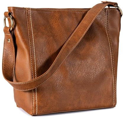 Purses Women: Montana West MWC-070BR Vegan Leather Shoulder – Front View