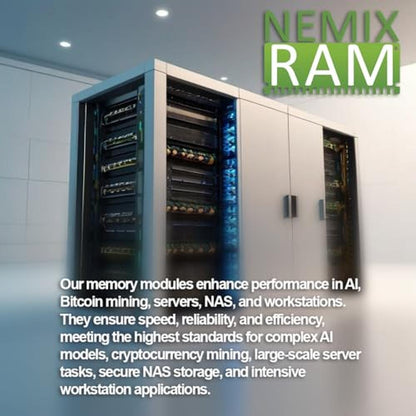NEMIX RAM: 32GB (2x16GB) DDR4 2400MHz PC4-19200 2Rx8 1.2V – Close-up Detail