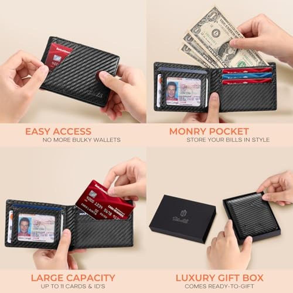 Zitahli Novelty Wallet for Men Slim 11 Credit Card Holder – Side View