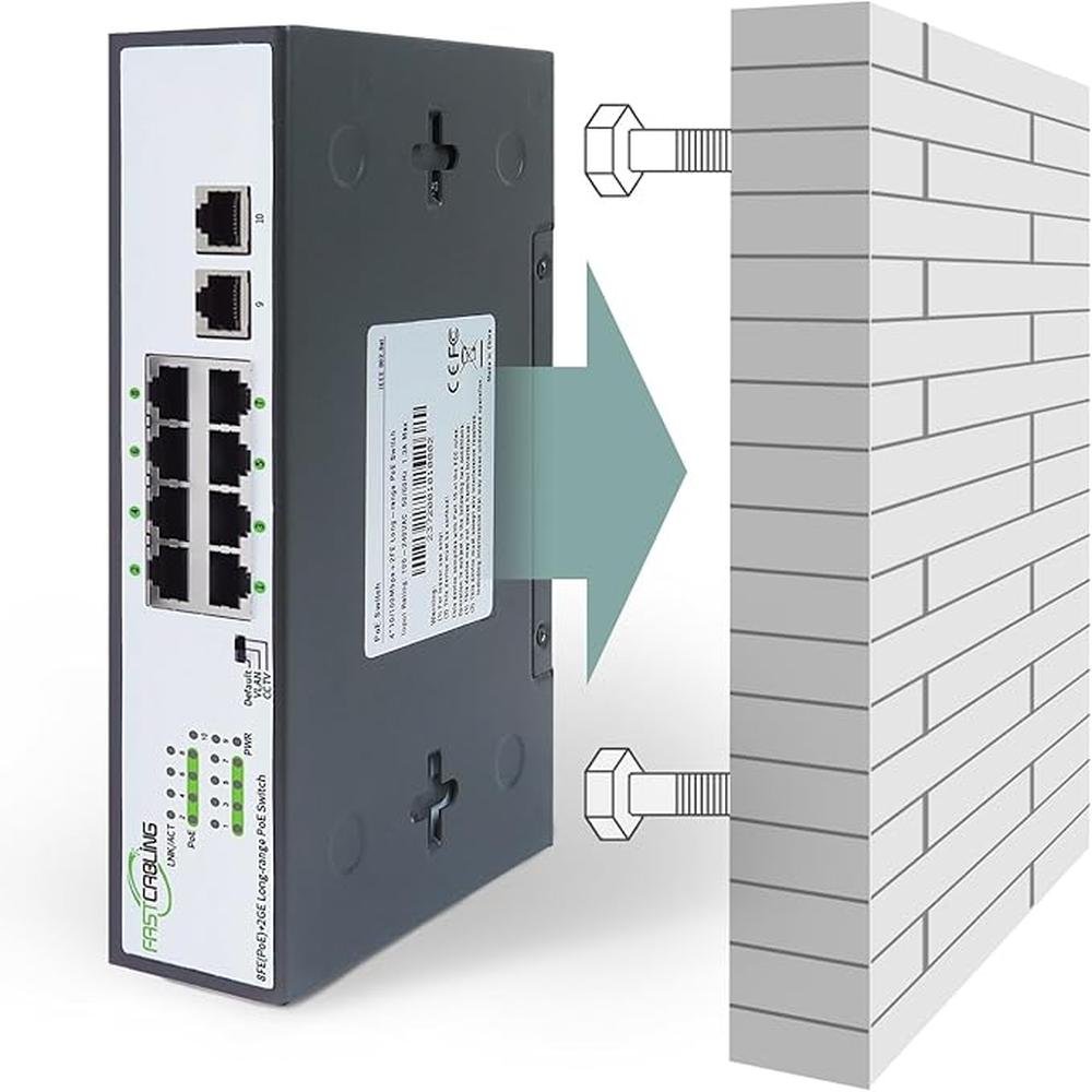 1500ft 8 Port Long Range PoE+ Switch – Packaging