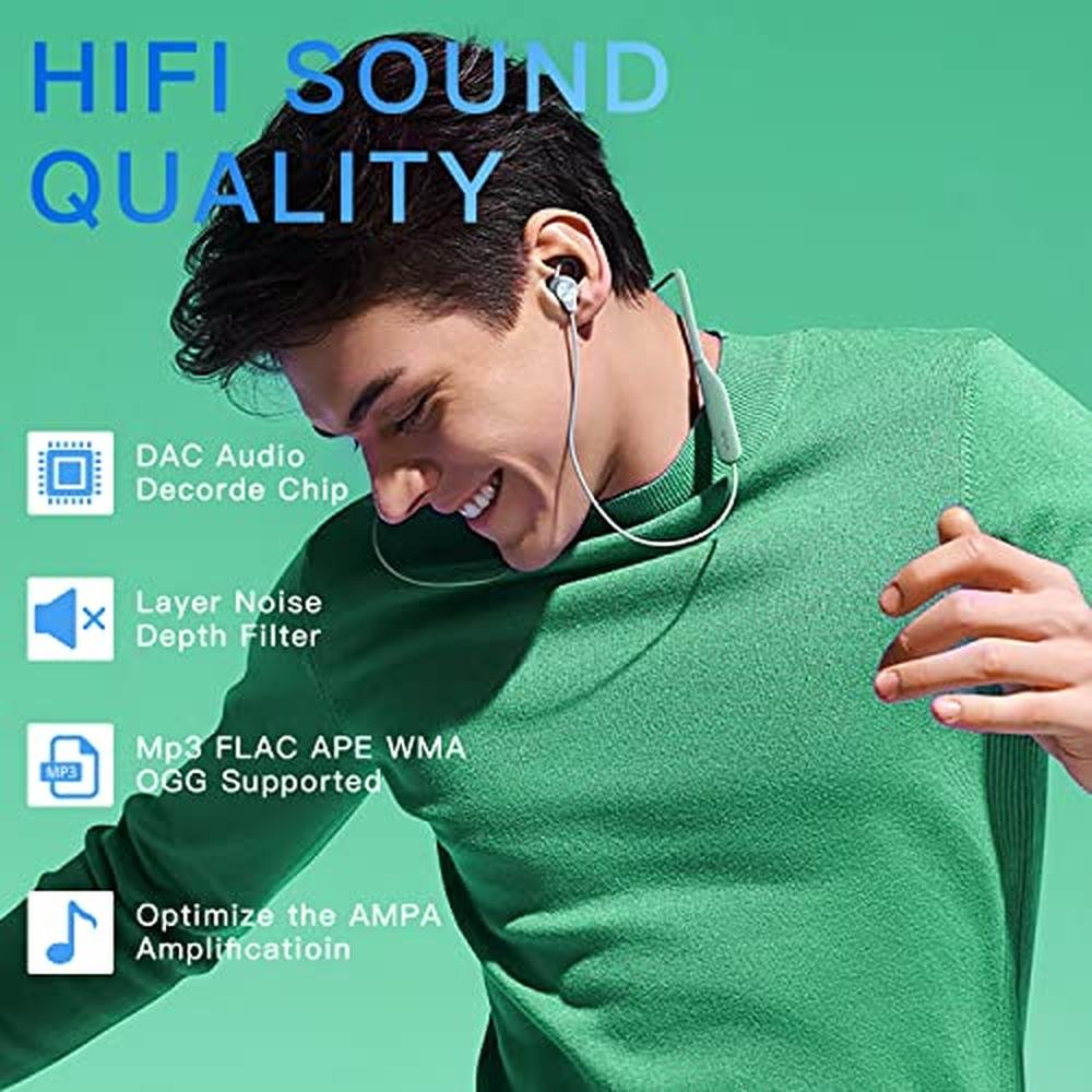 MP3 Player 64GB: AiMoonsa Music Player with Bluetooth 5.2 – Side View
