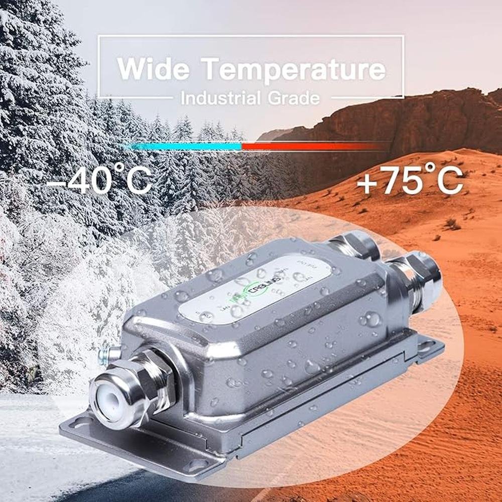 90W Outdoor PoE Extender 2 Port – Side View