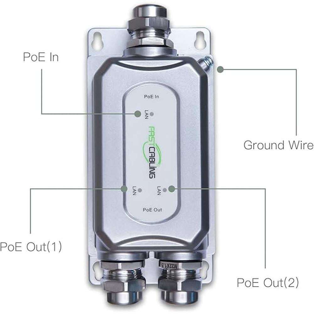 90W Outdoor PoE Extender 2 Port – Close-up Detail