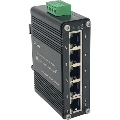 Hardened Industrial Gigabit Ethernet Switch 5-Port Mini – Front View