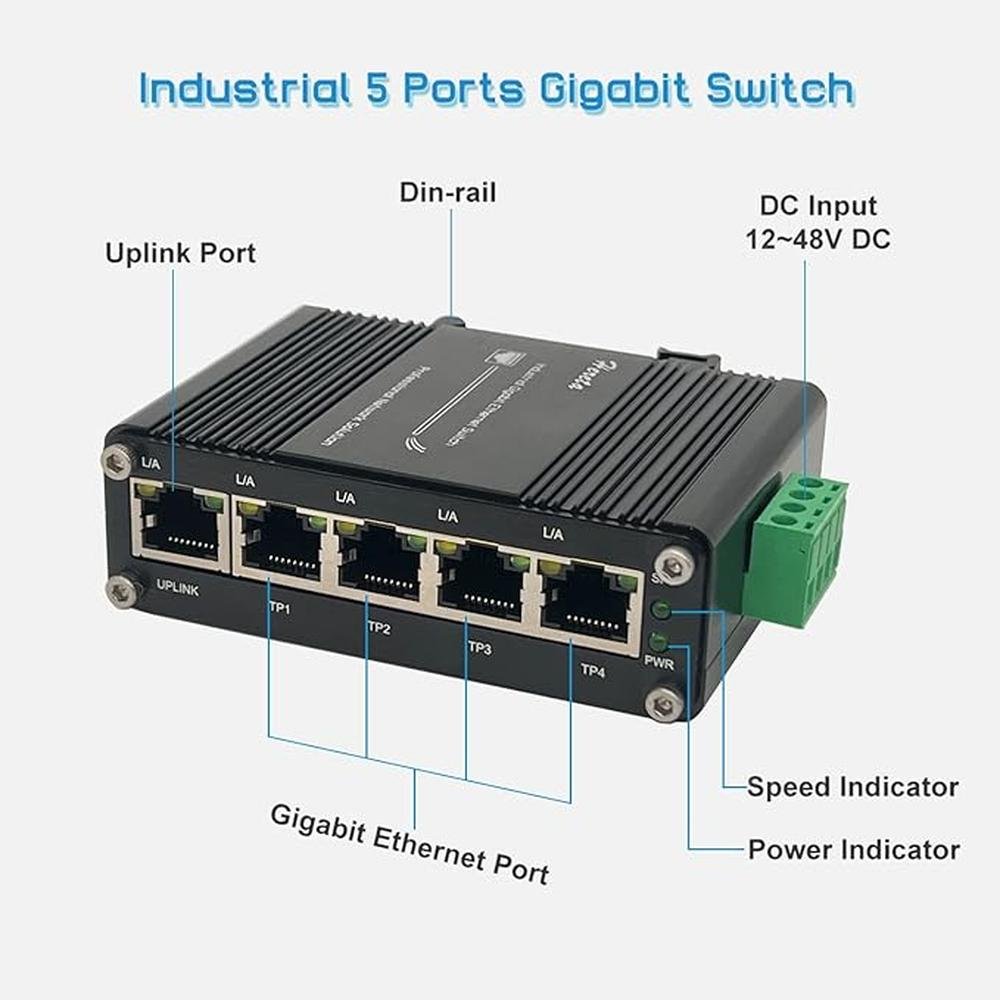 Hardened Industrial Gigabit Ethernet Switch 5-Port Mini – In Use