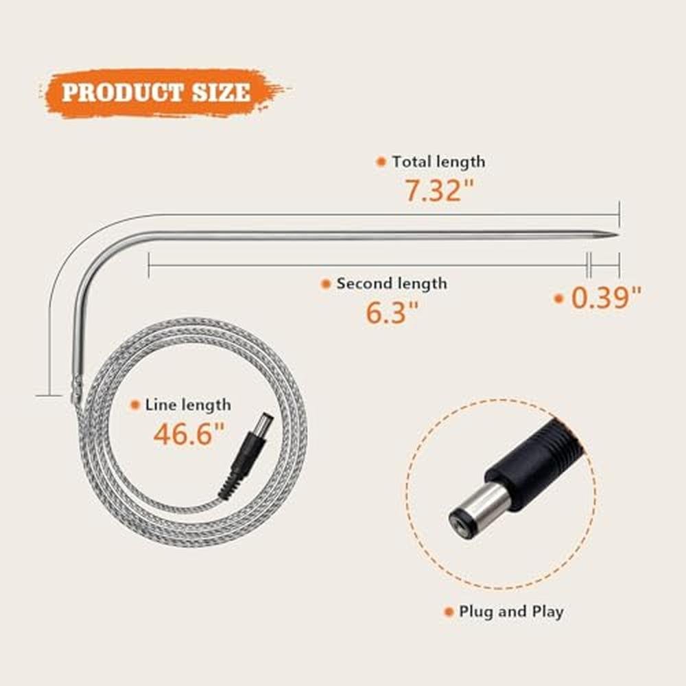 Probe Grill: 2-Pack Temperature Meat Probe Replacement for – Close-up Detail