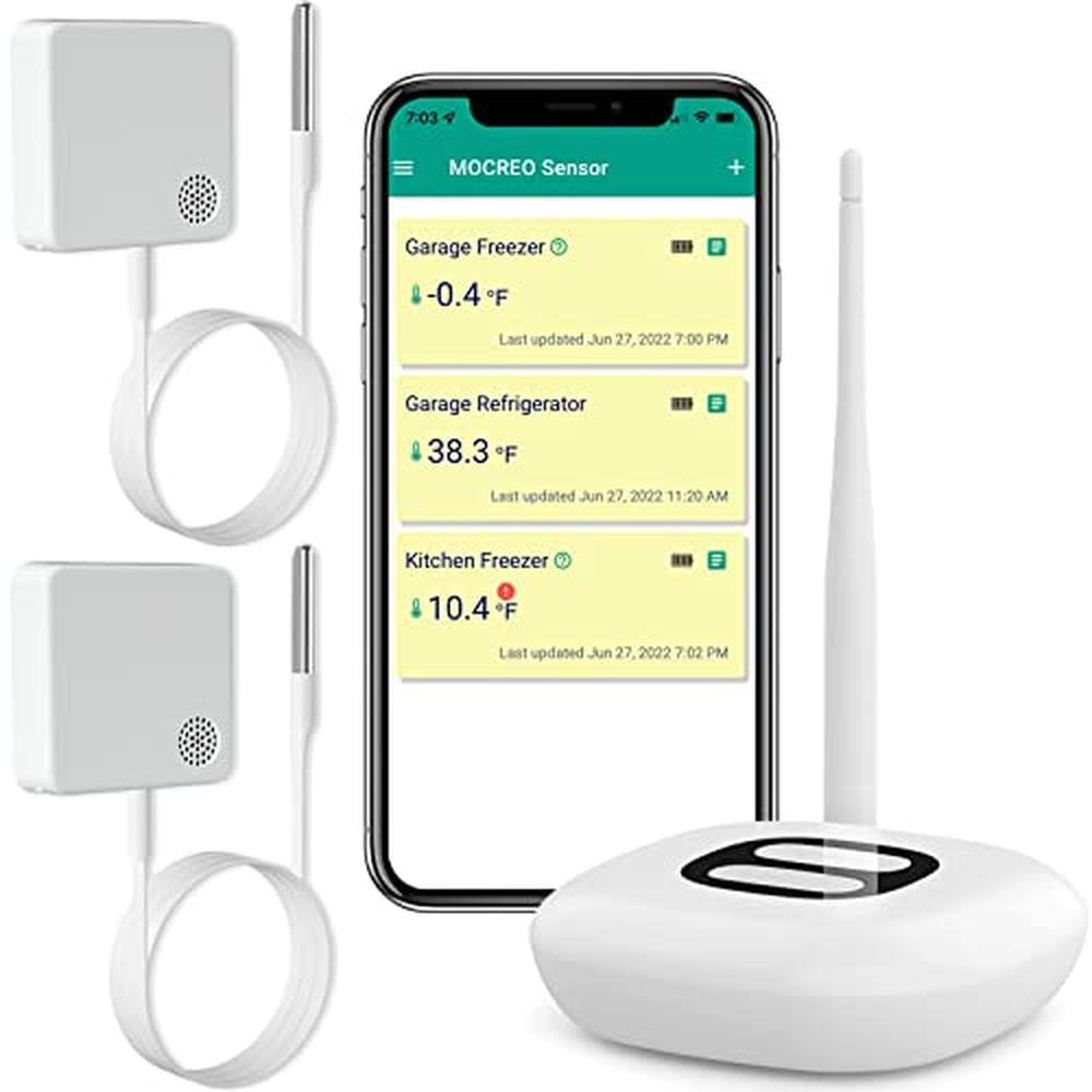 Freezer Mocreo: MOCREO WiFi Thermometer Freezer Alarm – Front View