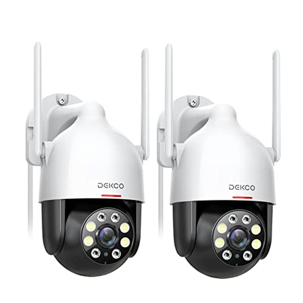 Security Outdoor: DEKCO 2K Security Camera Outdoor 2Packs – Front View