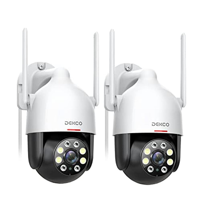 Security Outdoor: DEKCO 2K Security Camera Outdoor 2Packs – Front View