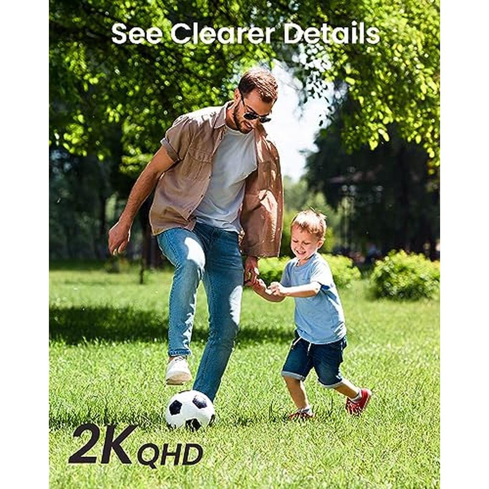 Security Outdoor: DEKCO 2K Security Camera Outdoor 2Packs – Side View