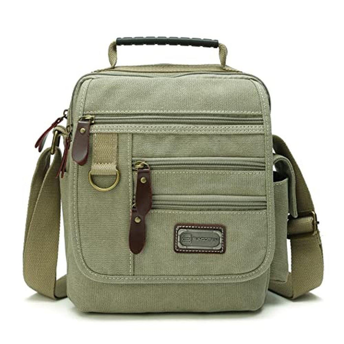 Sunsomen Bag: Mens Canvas Shoulder Bag Small Messenger – Front View