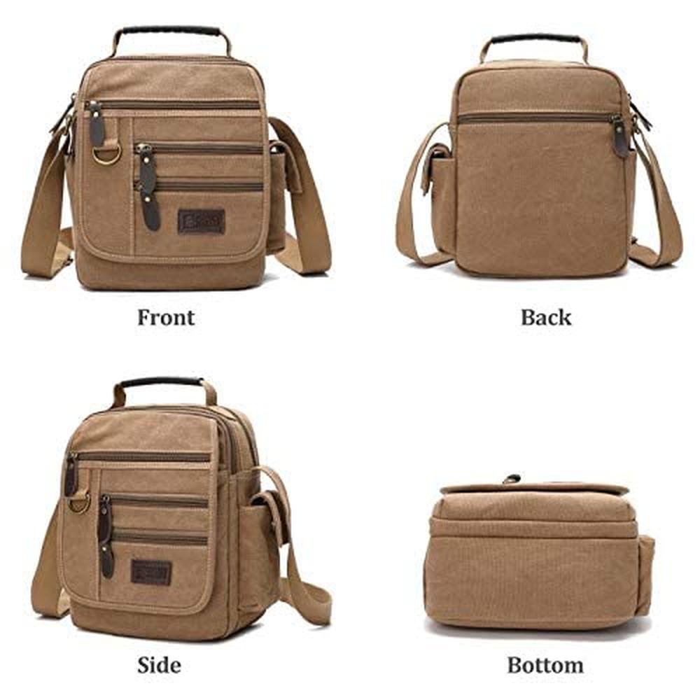 Sunsomen Bag: Mens Canvas Shoulder Bag Small Messenger – In Use