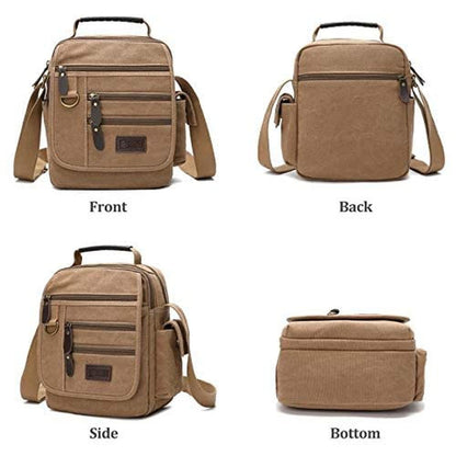 Sunsomen Bag: Mens Canvas Shoulder Bag Small Messenger – In Use