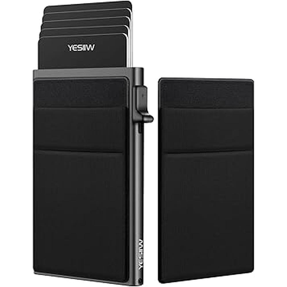 Wallet Men: YESIIW Ultra Slim Wallet with RFID Protection – Front View