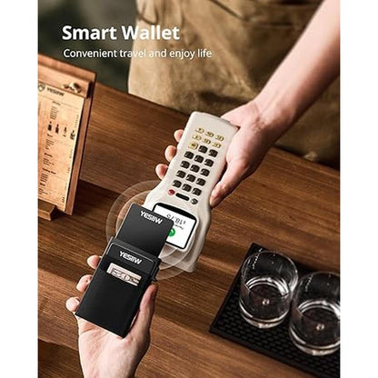 Wallet Men: YESIIW Ultra Slim Wallet with RFID Protection – In Use