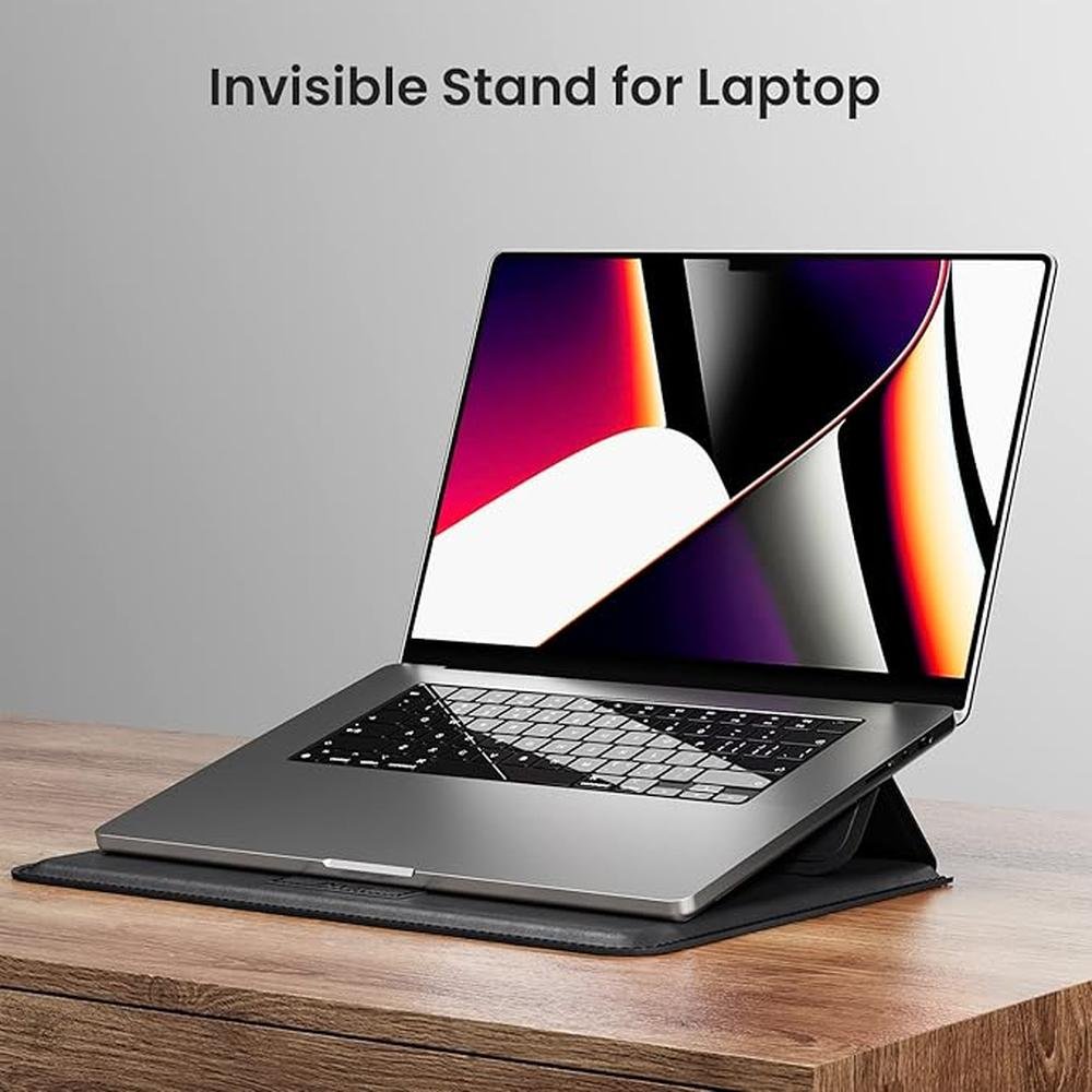 MacBook INVZI Sleeve: INVZI Vegan Leather Case for 13-14 – Side View