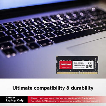 DDR4 PC4: GIGASTONE 8GB DDR4 3200MHz SODIMM – Close-up Detail