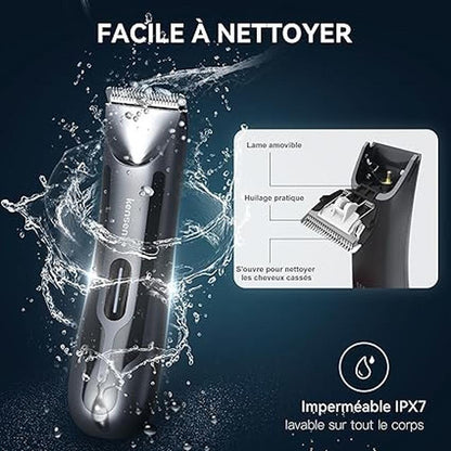 Body Hair Trimmer for Men: Kensen Electric Groin Hair – Side View