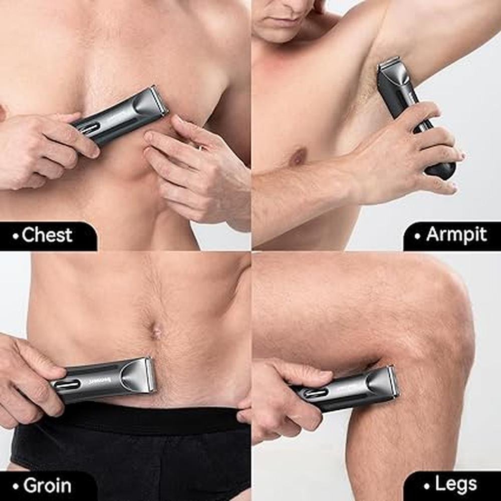 Body Hair Trimmer for Men: Kensen Electric Groin Hair – In Use