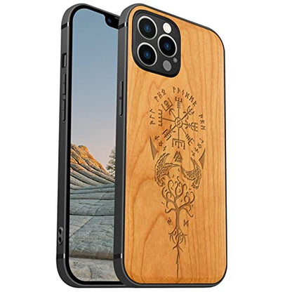 Wood Carveit: Carveit Magnetic Wood Case for iPhone 12 Pro – Front View