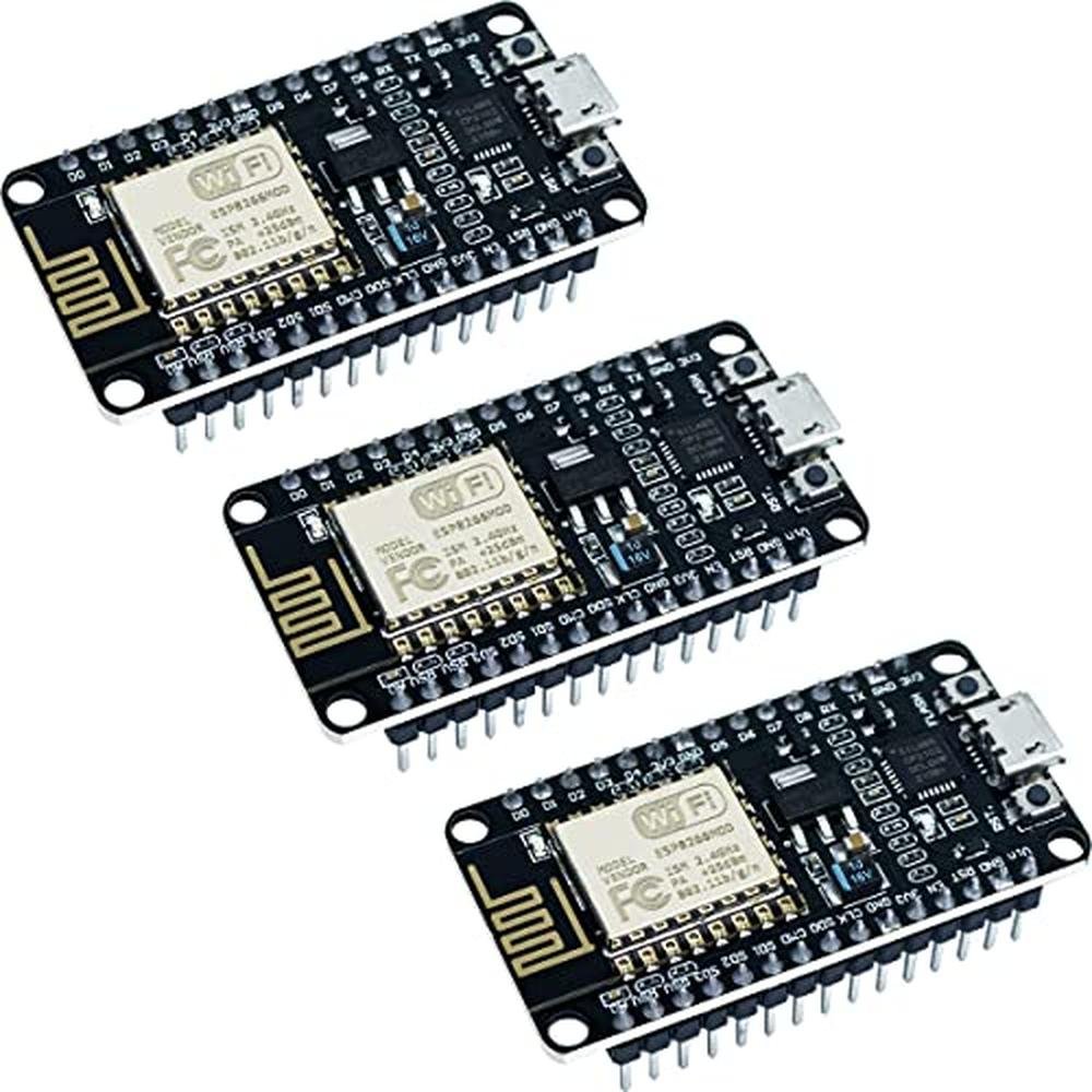 Hosyond 3Pcs: ESP8266 ESP-12E CP2102 NodeMCU Lua Wireless – Front View