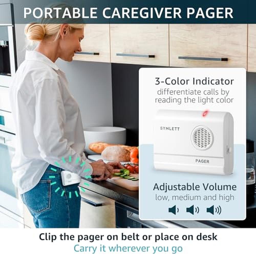 Alarm Seniors: SYNLETT Bed Alarm Caregiver Pager with – Close-up Detail