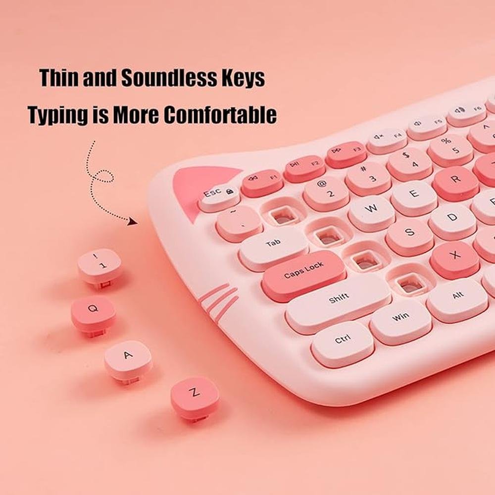 Cute Cat: 2.4G USB Wireless Keyboard and Mouse Combo Silent – Packaging