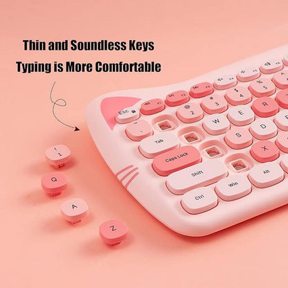 Cute Cat: 2.4G USB Wireless Keyboard and Mouse Combo Silent – Packaging
