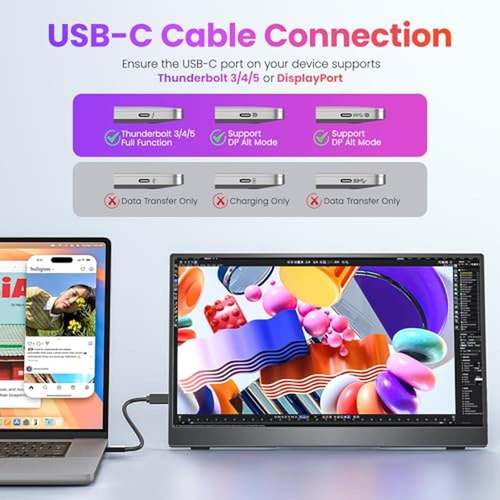 Premium Portable Monitors: Upperizon 15.6" FHD Travel – Side View